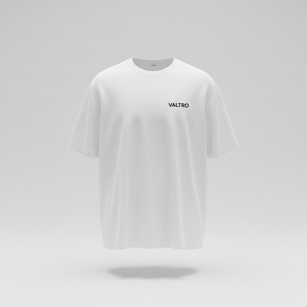 VALTRO Oversized T-Shirt Weiß mit schwarzem Logo