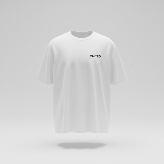 VALTRO Oversized T-Shirt Weiß mit schwarzem Logo