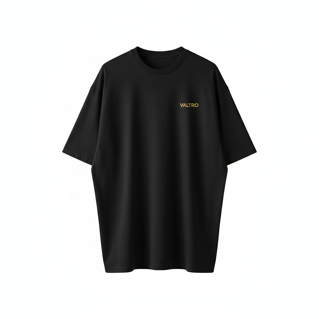 VALTRO Oversized T-Shirt Schwarz mit Gold Logo