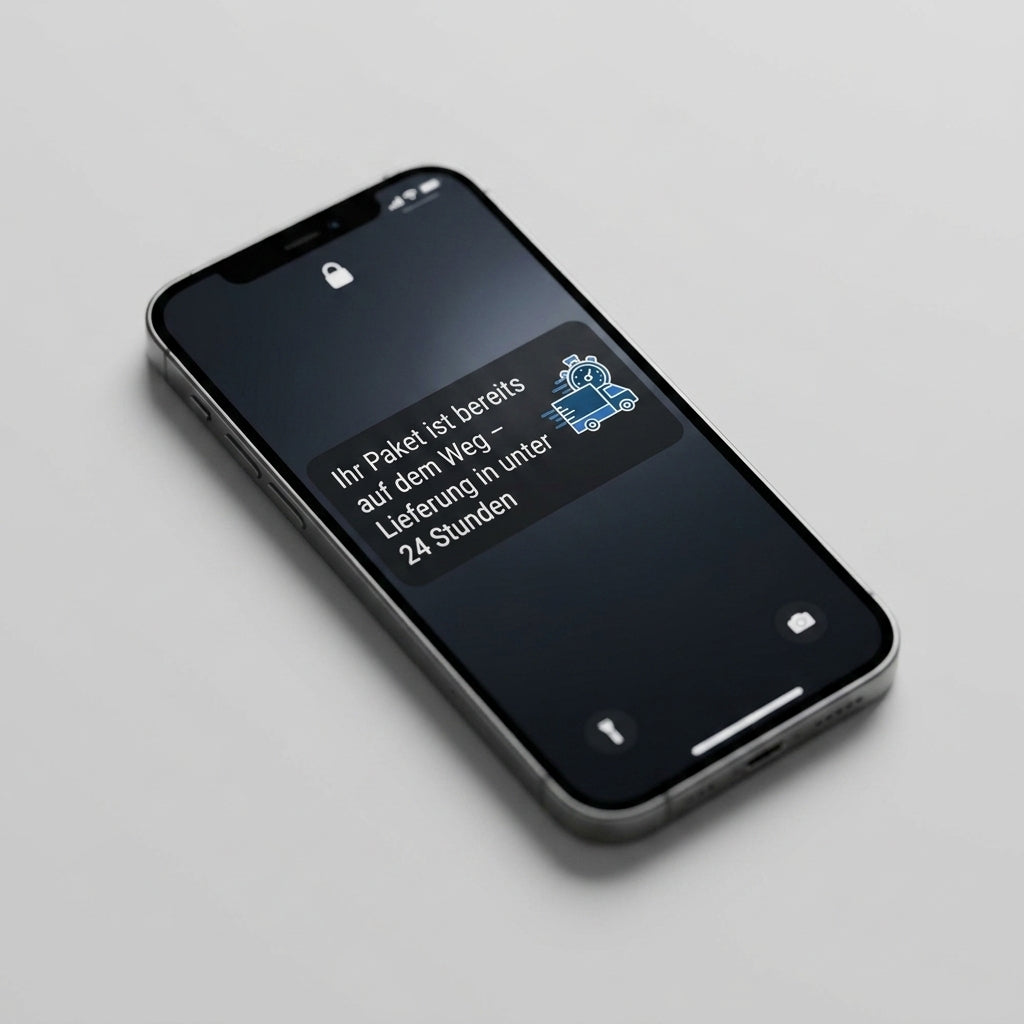 Logistik-Icon / Grafisches Element — Smartphone Benachrichtigung Detail | Generated by Modelize