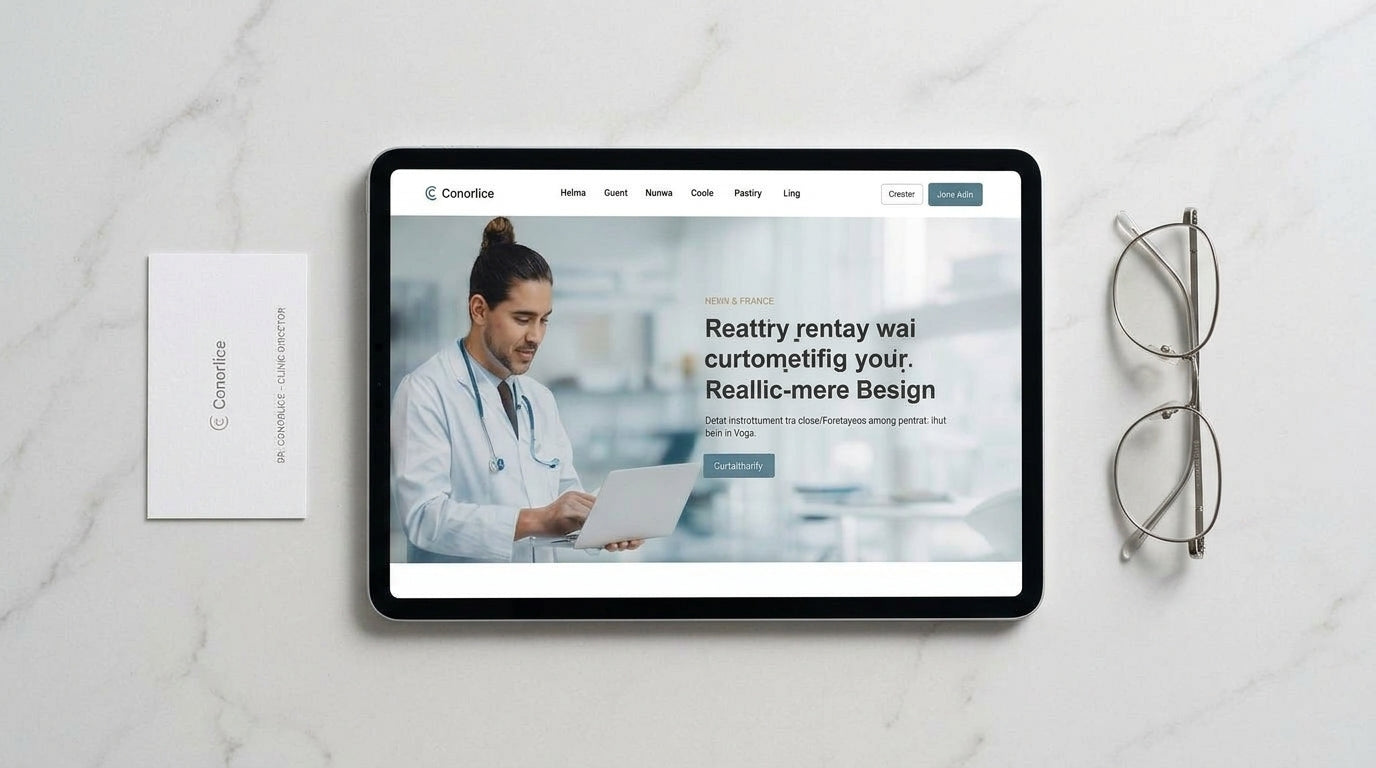 Digitales Webdesign / Unternehmenswebseite — Business Flat Lay | Generated by Modelize